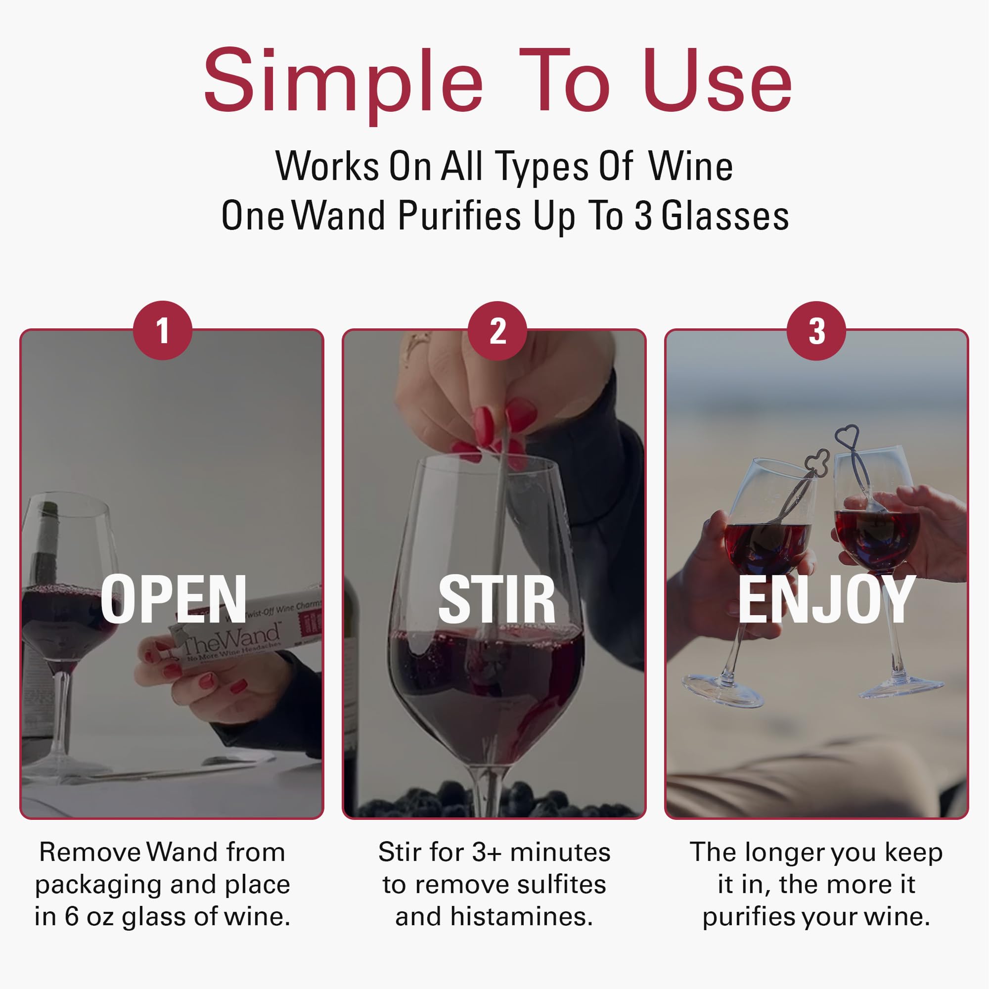 PureWine The Wand refreshes opened wine for a cleaner, natural-tasting experience.