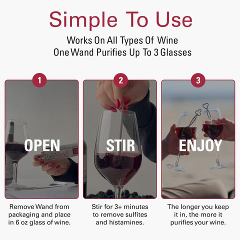 PureWine The Wand refreshes opened wine for a cleaner, natural-tasting experience.