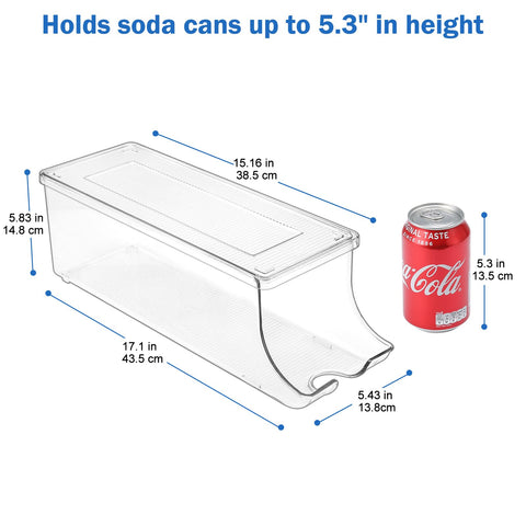Puricon clear plastic storage bin with front cutout enables easy retrieval