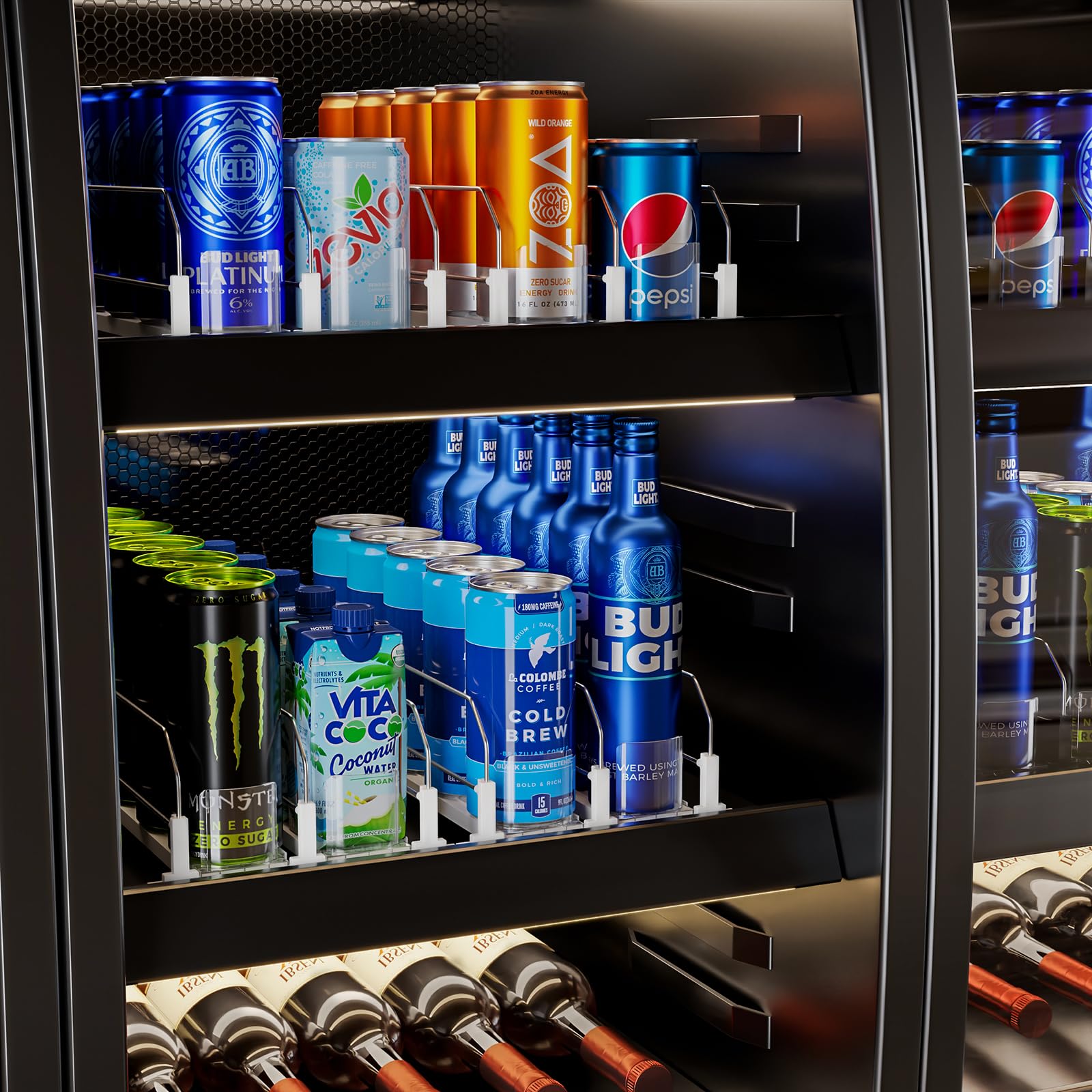 Puricon anti-slip bottom feature preventing movement inside the fridge