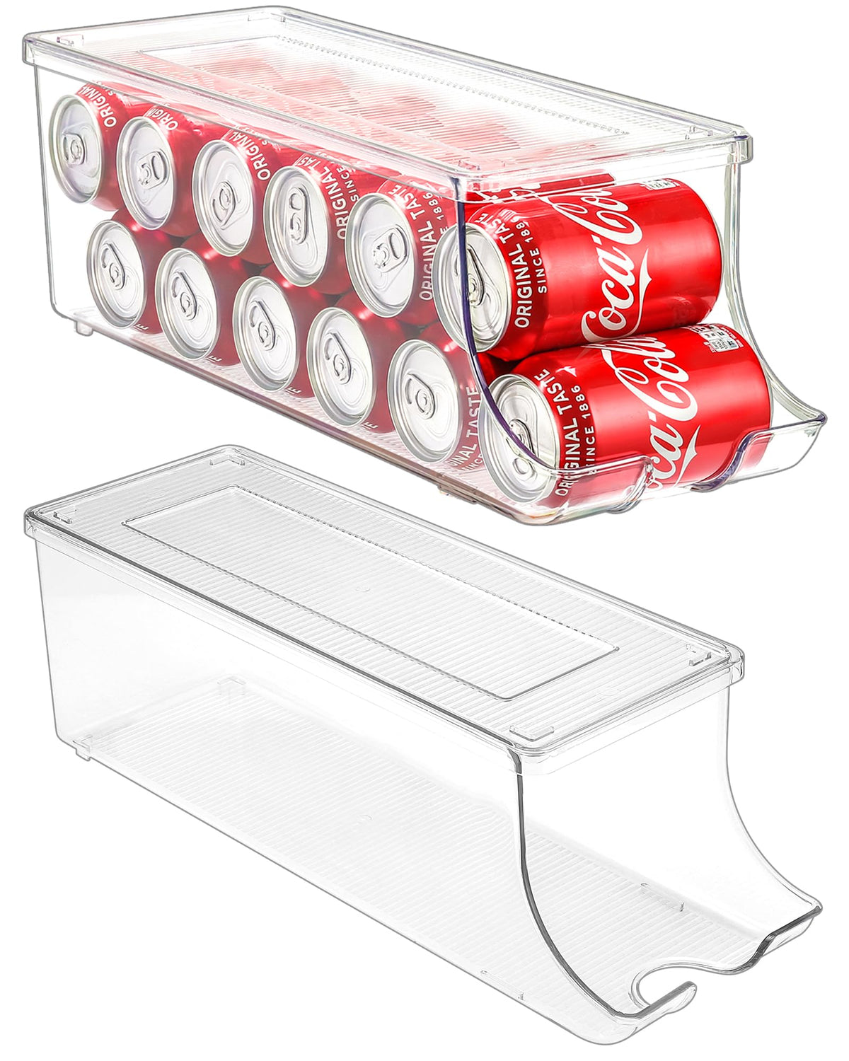 Puricon soda can organizer dispenser with easy-access front view for organized cooling