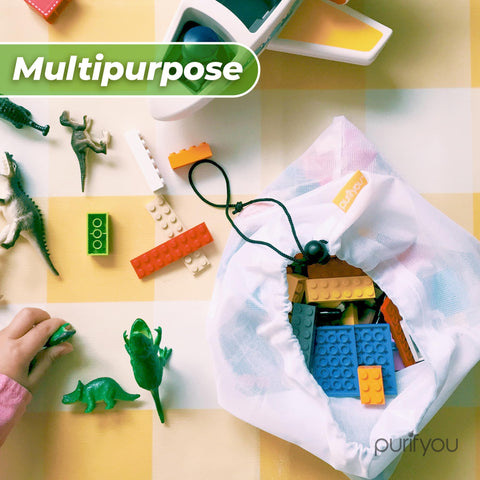 Purifyou drawstring closure on bag for quick secure sealing
