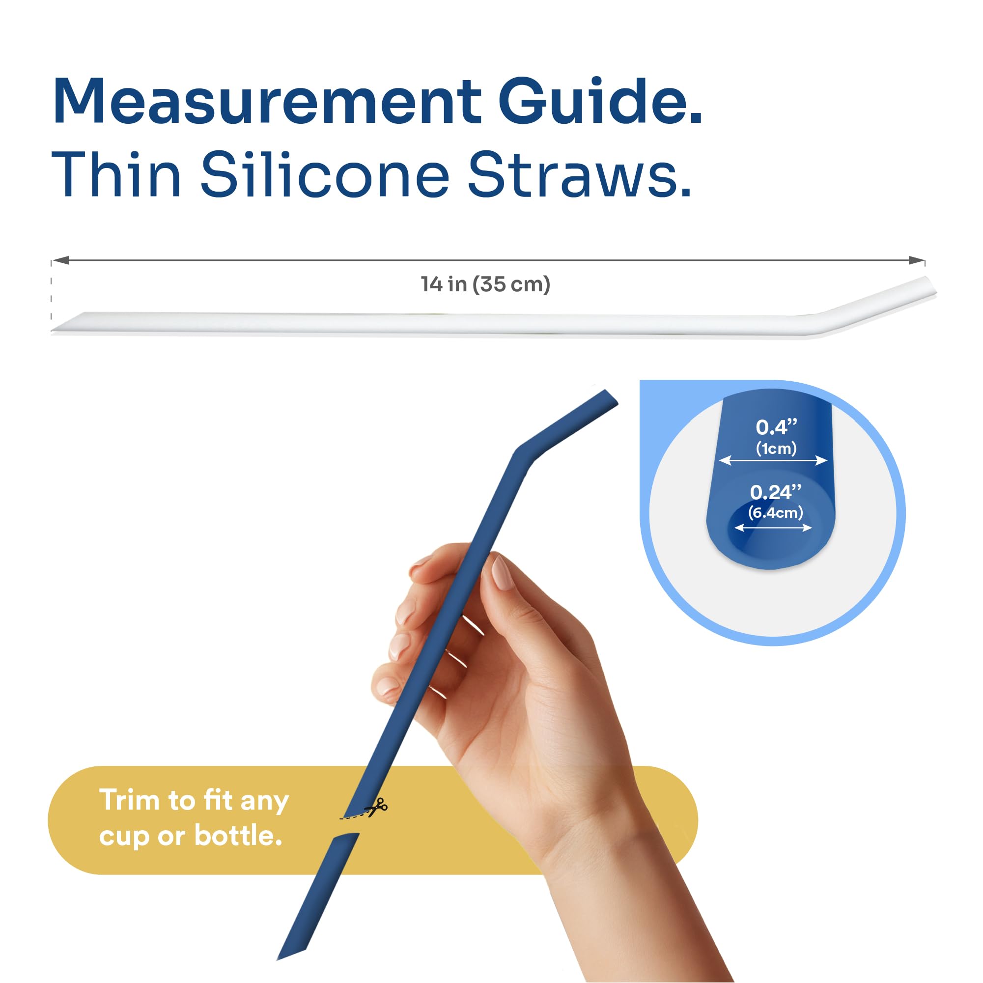 Purifyou white glow-in-dark straw for night visibility