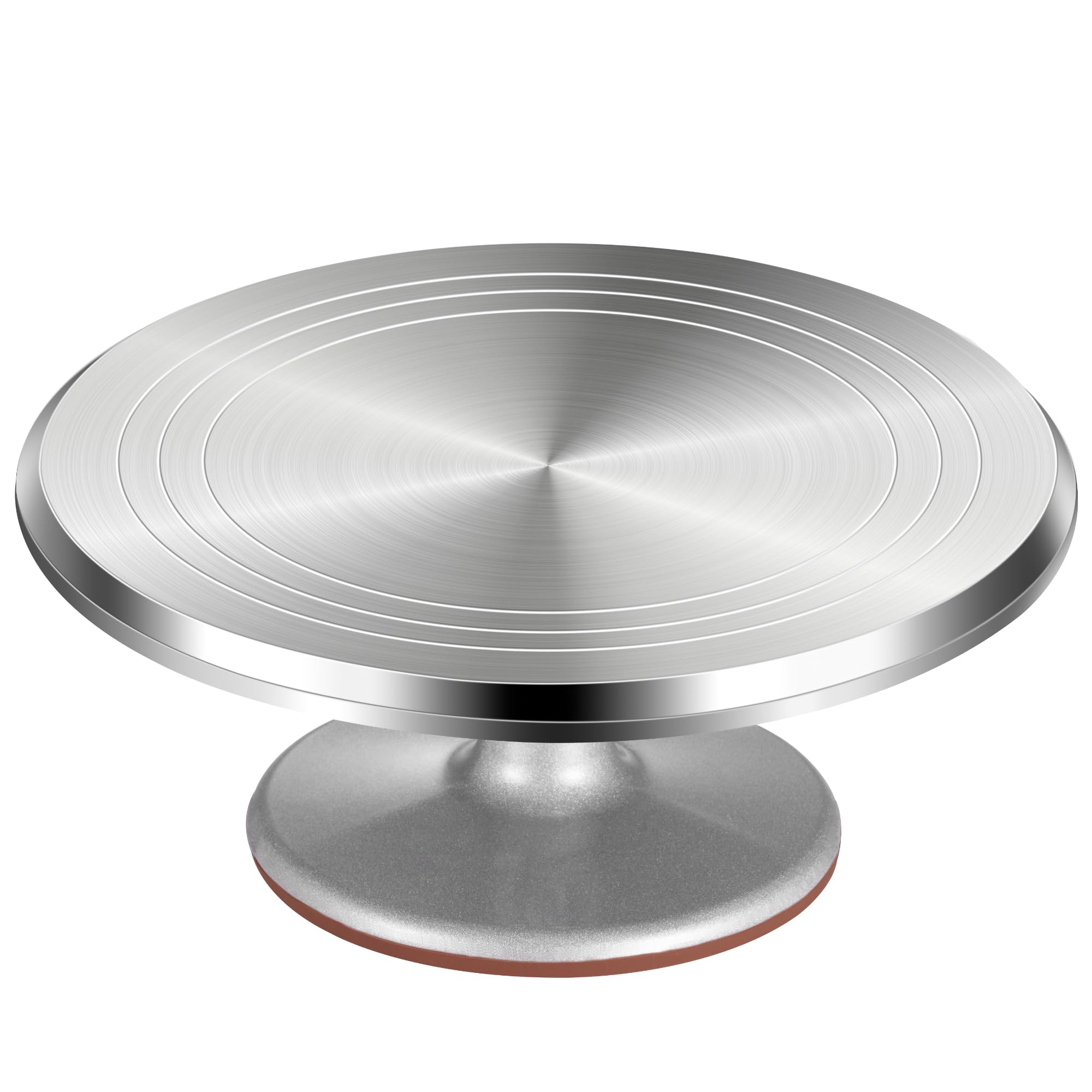 Puroma 12-inch rotating cake turntable in action for stable decorating and even icing