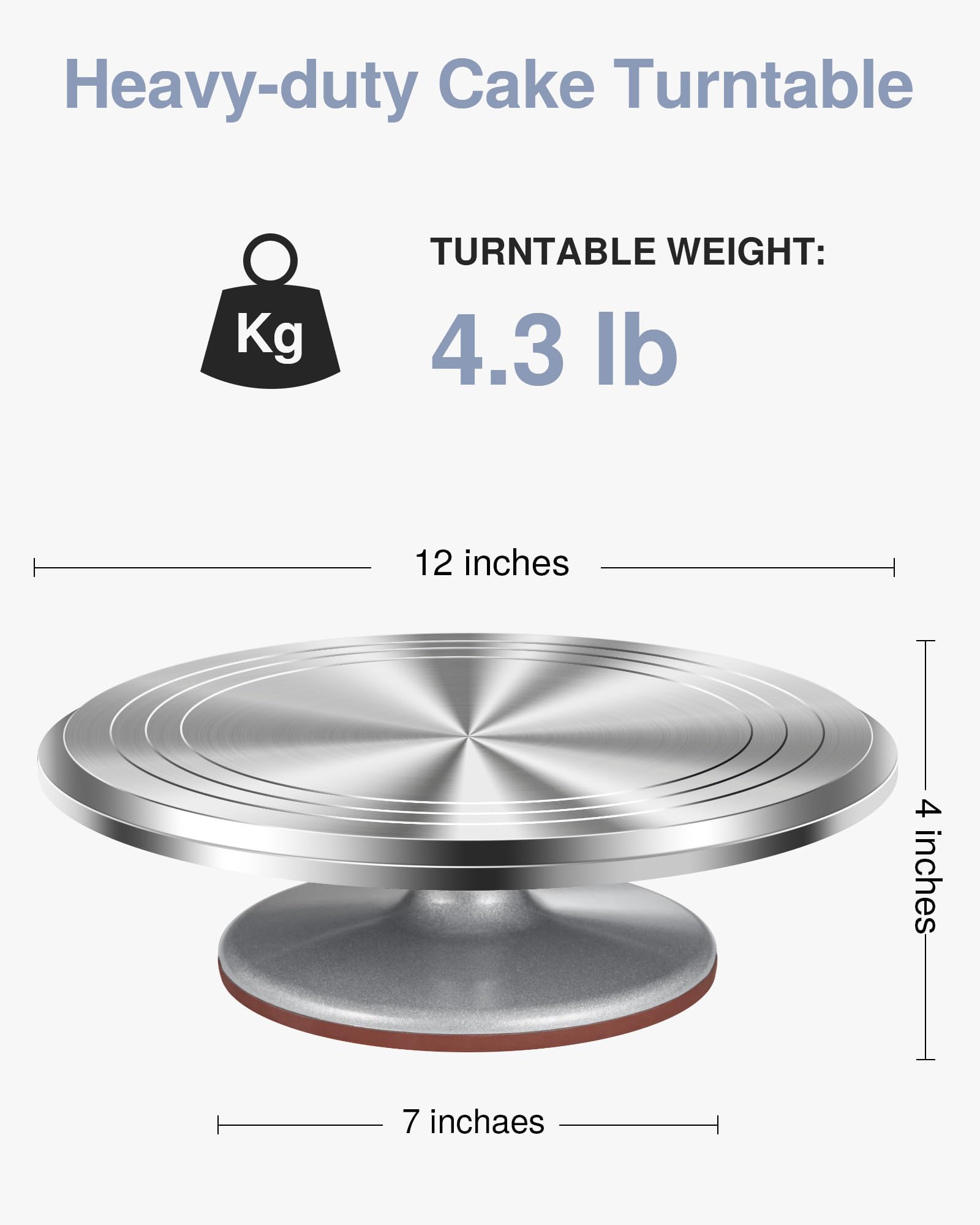 Puroma non-slip silicone bottom keeps the turntable steady on surfaces