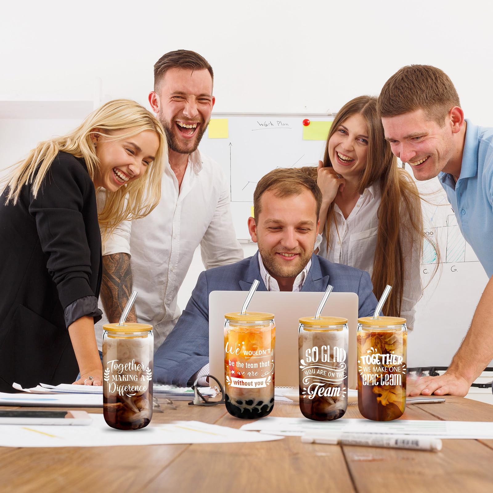 Purpeak clear glass cups designed for hot or cold beverages.