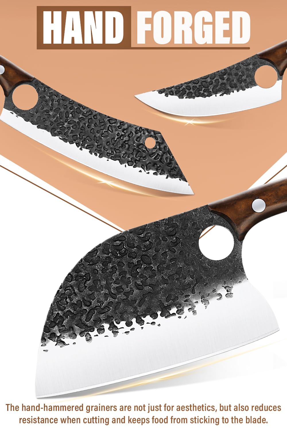 Purple Dragon full-tang knife offers stability for precise slicing