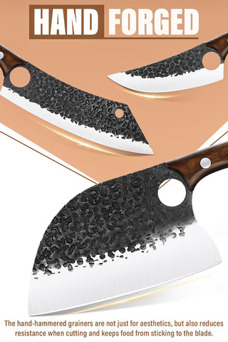 Purple Dragon full-tang knife offers stability for precise slicing