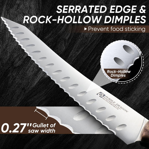 Purple Dragon gift box presentation of the bread knife