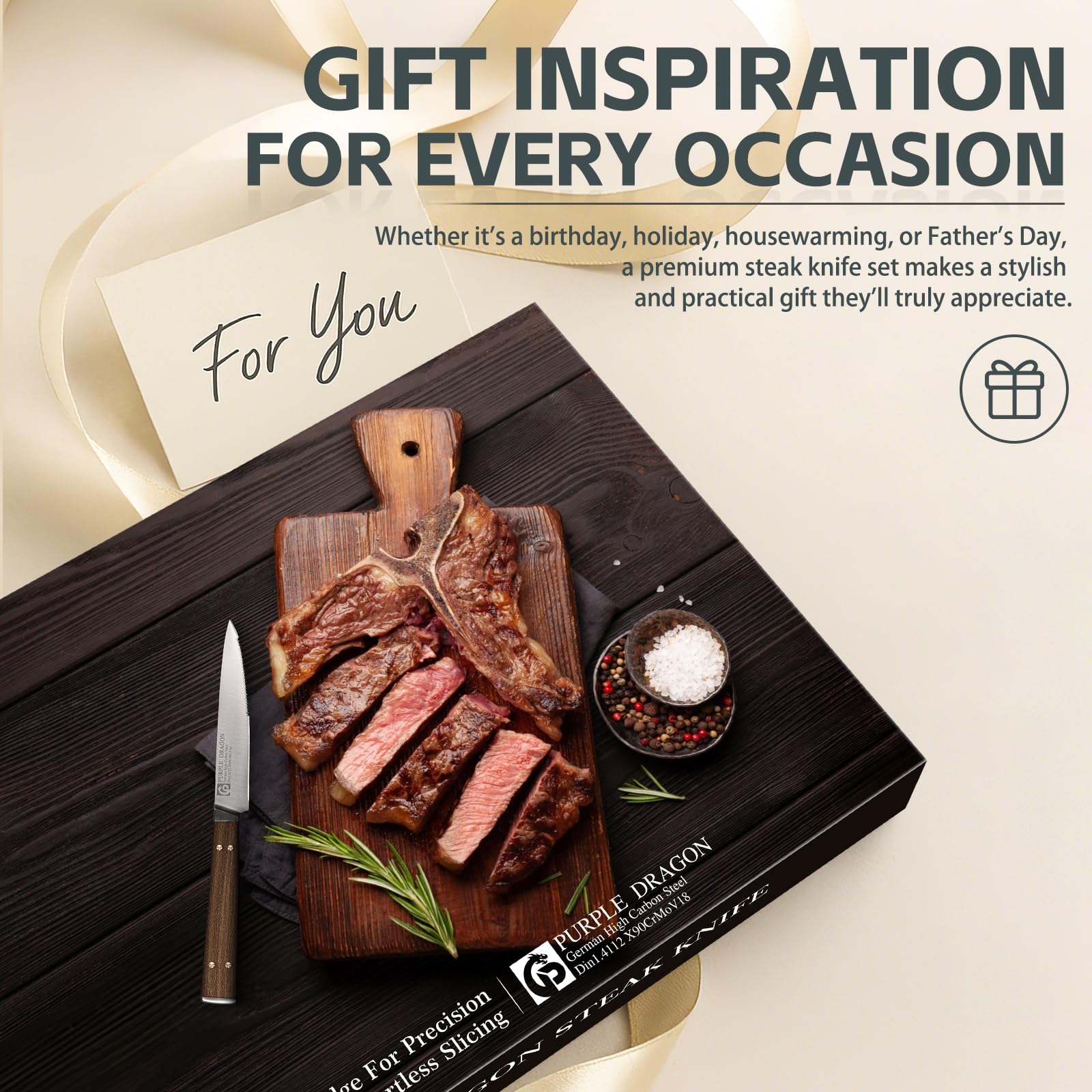 Purple Dragon gift-ready packaging makes a thoughtful kitchen gift.