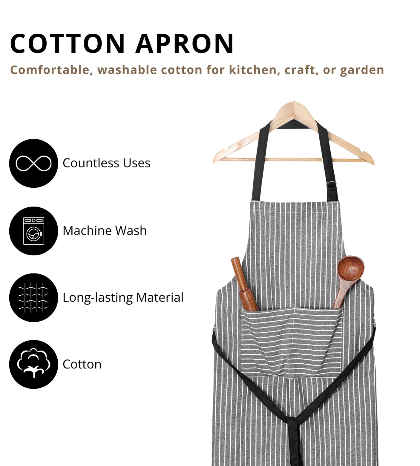PurpleEssences soft cotton blend feels breathable for long kitchen sessions