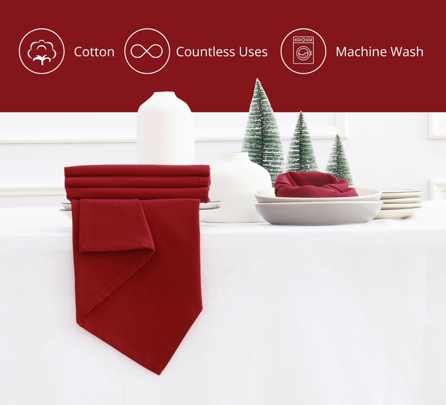 PurpleEssences napkins close-up, cotton weave texture highlights quality and absorbency