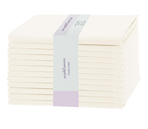 PurpleEssences napkins 18x18 cream closeup highlighting soft cotton texture for elegant dining