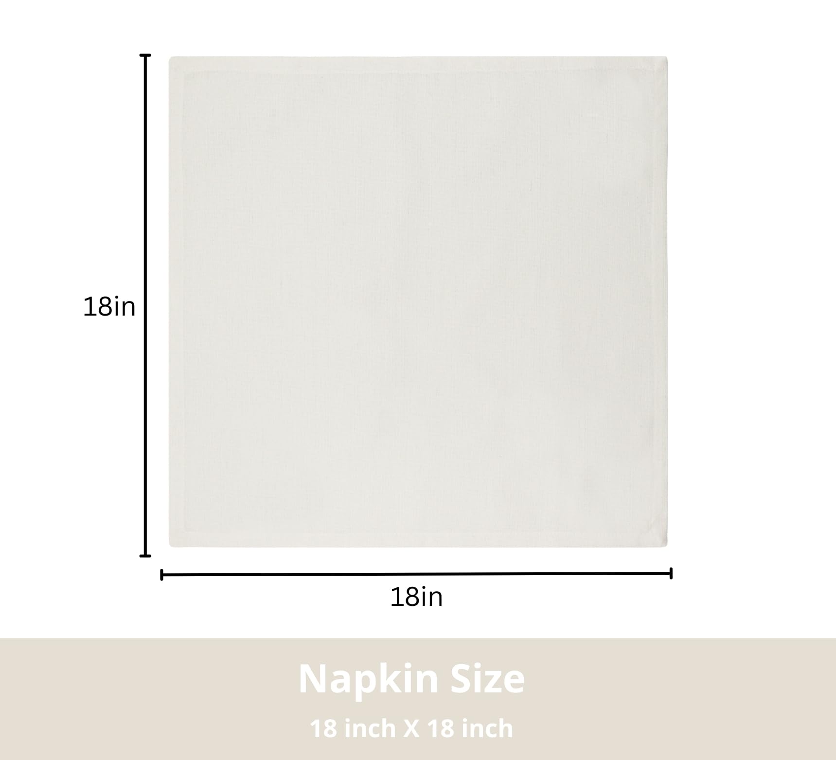 PurpleEssences napkins 18x18 cream flatlay emphasizing durable fabric for everyday meals