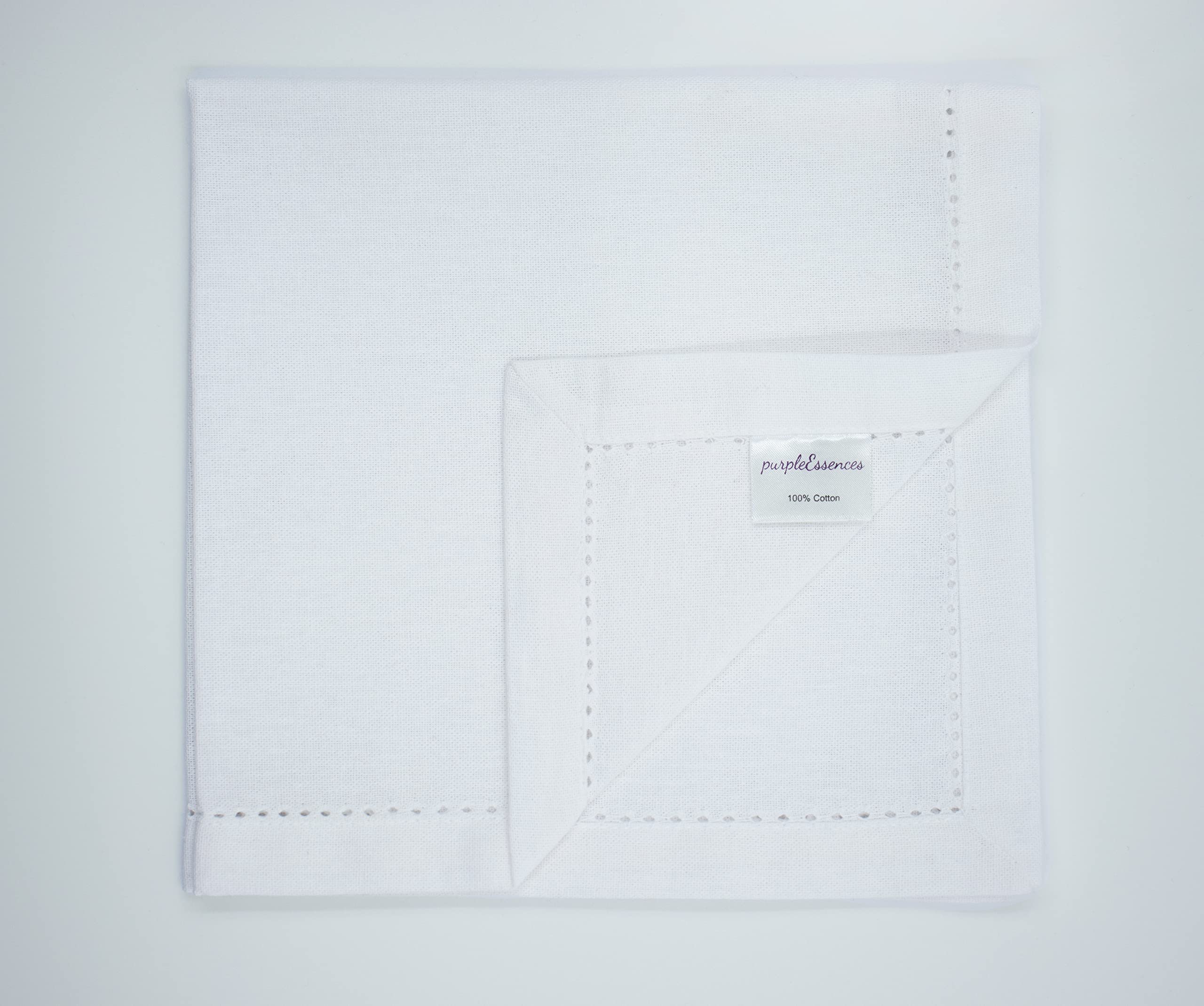 PurpleEssences white napkins ready to mix with colorfully coordinated tableware and decor.