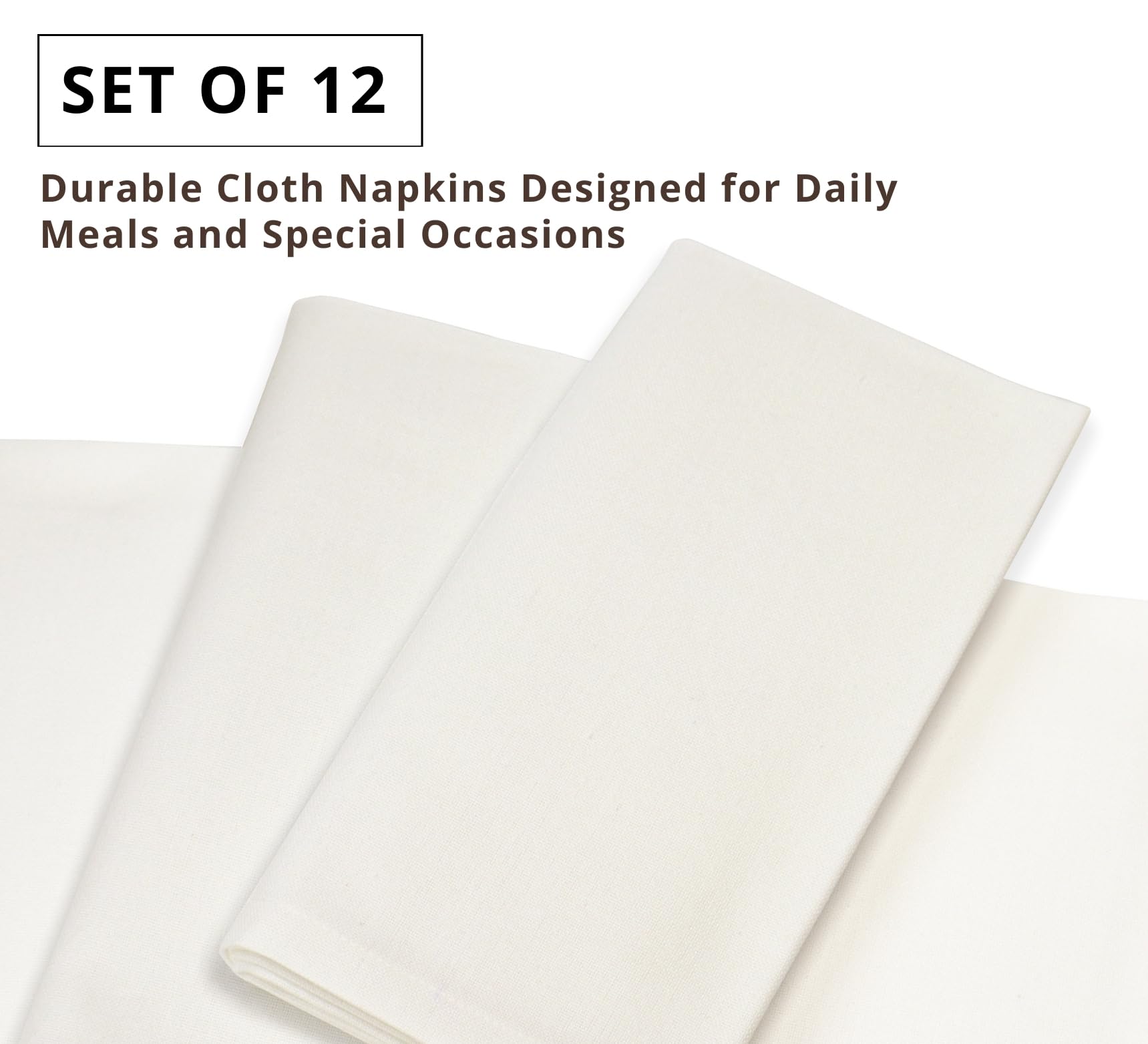 PurpleEssences cream napkins for table settings provide versatile, washable décor