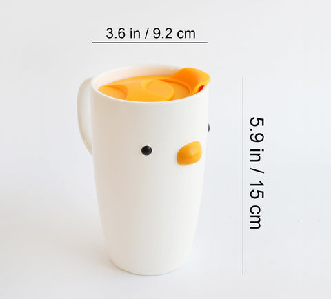 PURROOM hand-glazed yellow duck mug adds cheerful vibe