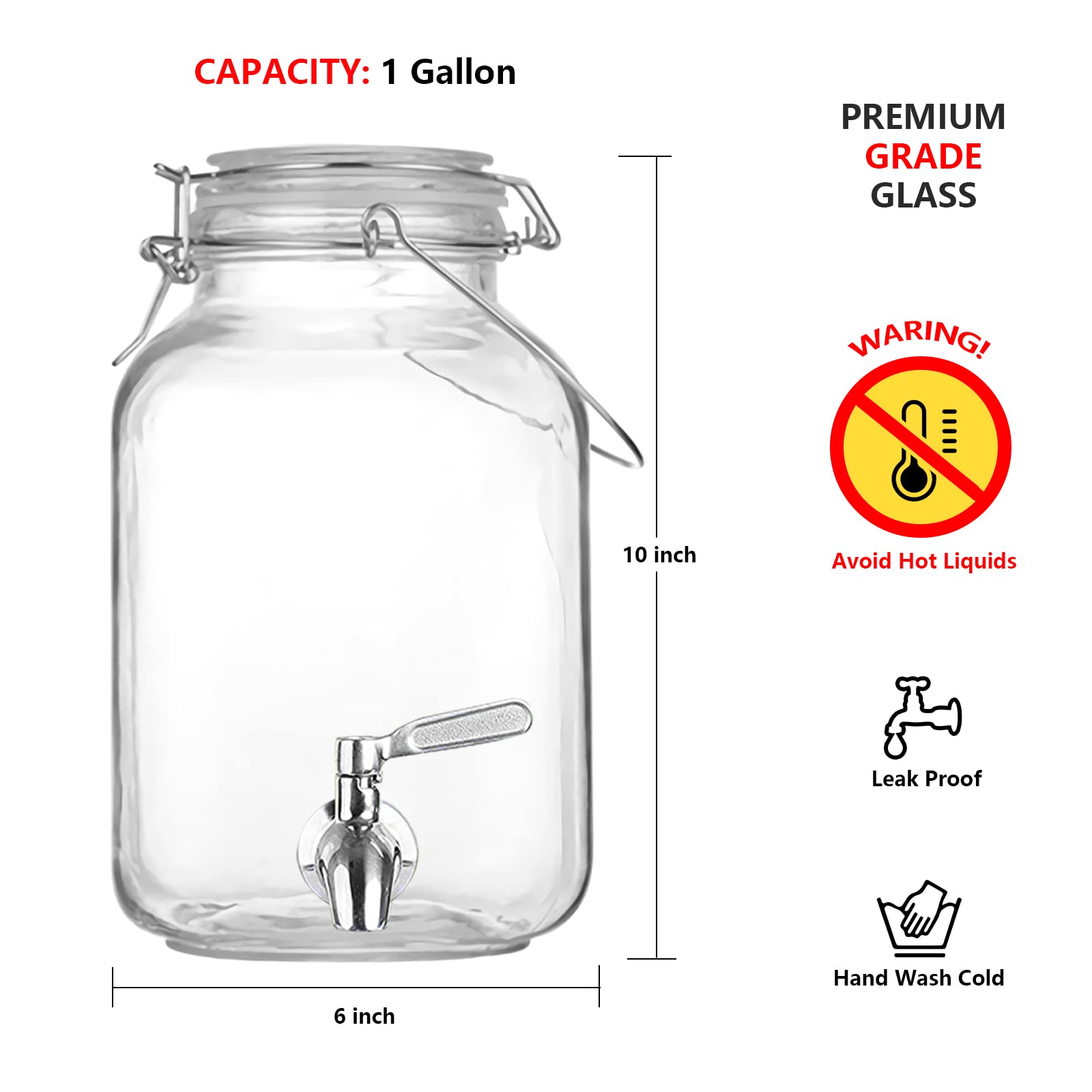 PUSCRIENO glass dispenser sealing ring closeup emphasizes secure, leak-resistant seal