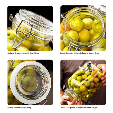 PUSCRIENO glass drink dispenser spigot closeup highlights drip-free stainless steel reliability