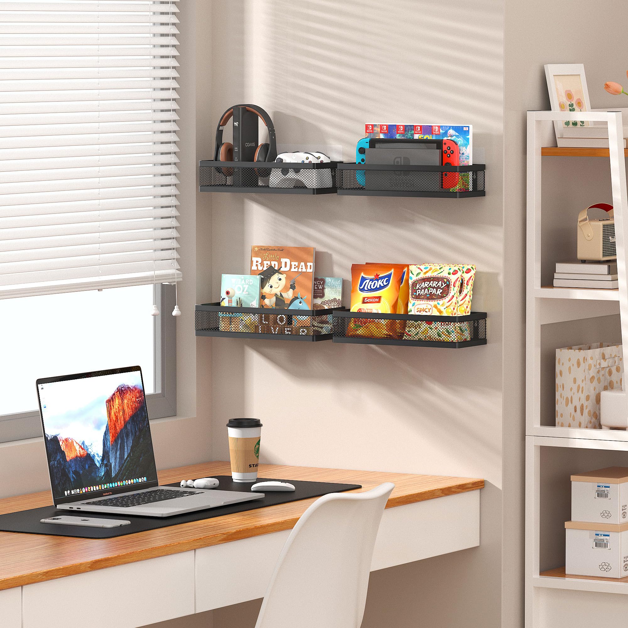 PUSDON bathroom toiletries bin for compact counter and wall storage.