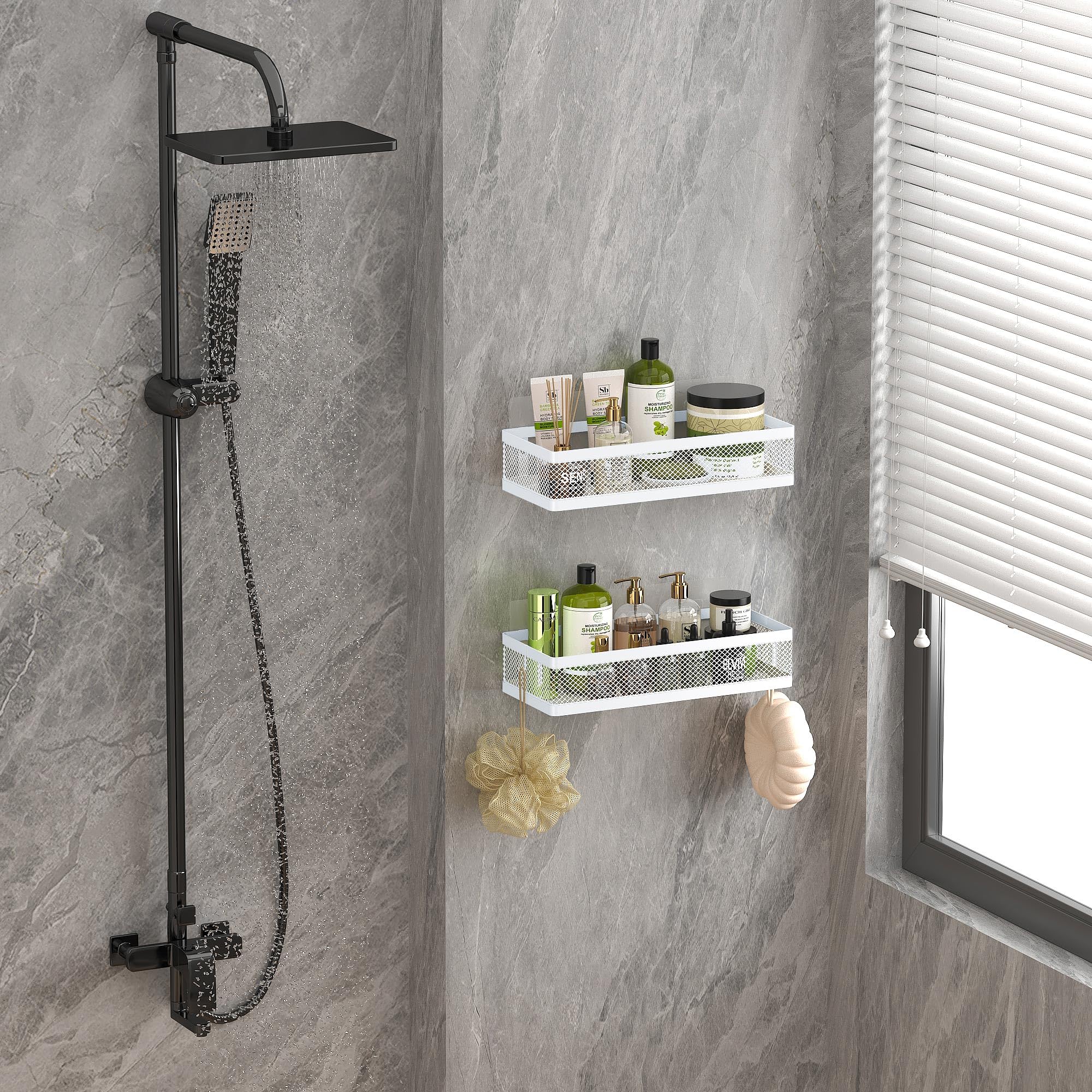 PUSDON metal wire storage bin rack for bathroom essentials