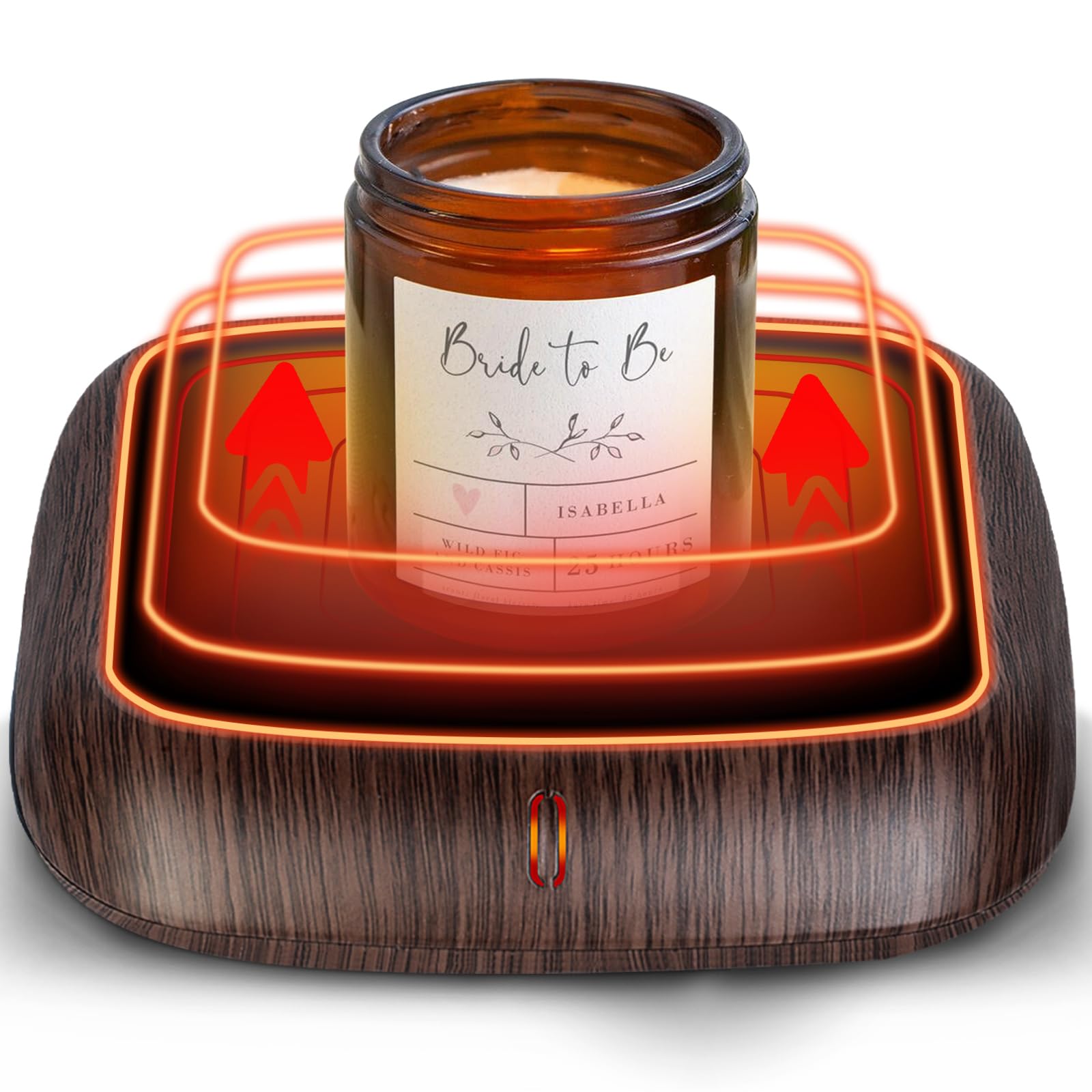 PUSEE candle warmer plate with 6h auto shut-off for safe flame-free scent