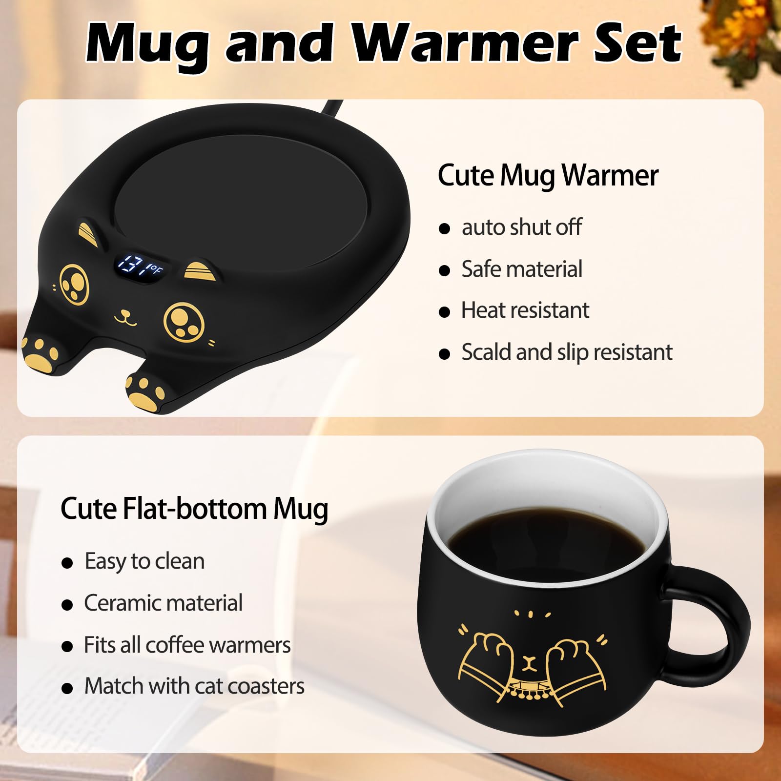 PUSEE gift-ready coffee warmer set is ideal for holidays and birthdays.