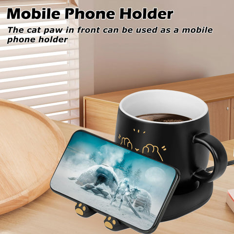 PUSEE mug warmer set includes a ceramic mug for a complete gift.