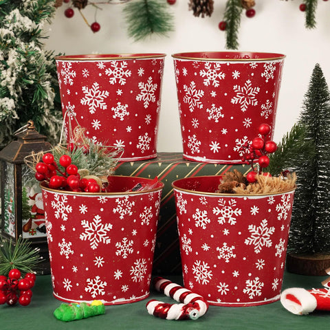 Putuo Decor embossed texture with red accents for a snowy-night look.