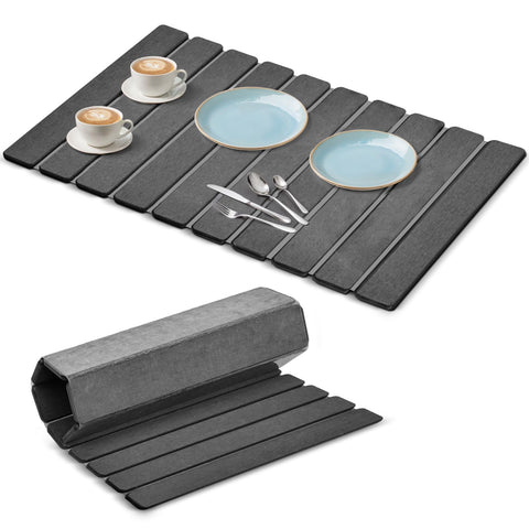 Puxinargo large stone drying mat on countertop showing rapid absorption