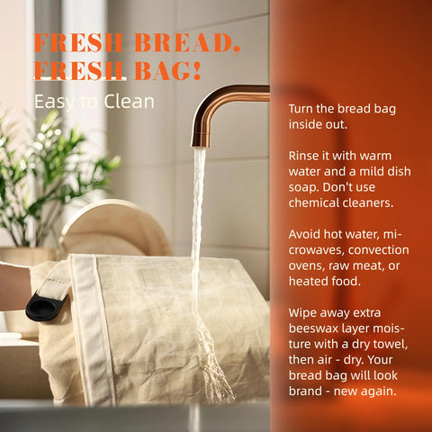 PW61 eco-friendly reusable bread storage bags in natural design.