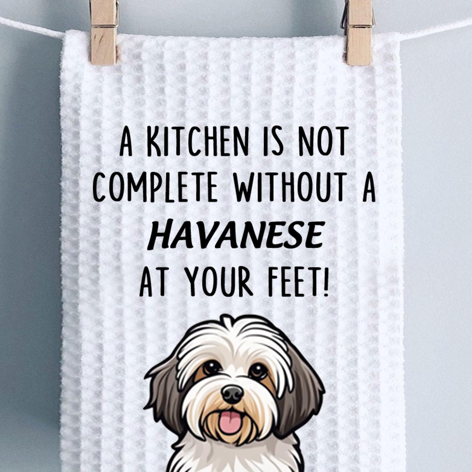PWHAOO Havanese Kitchen Towel ideal for dog lovers daily tasks.