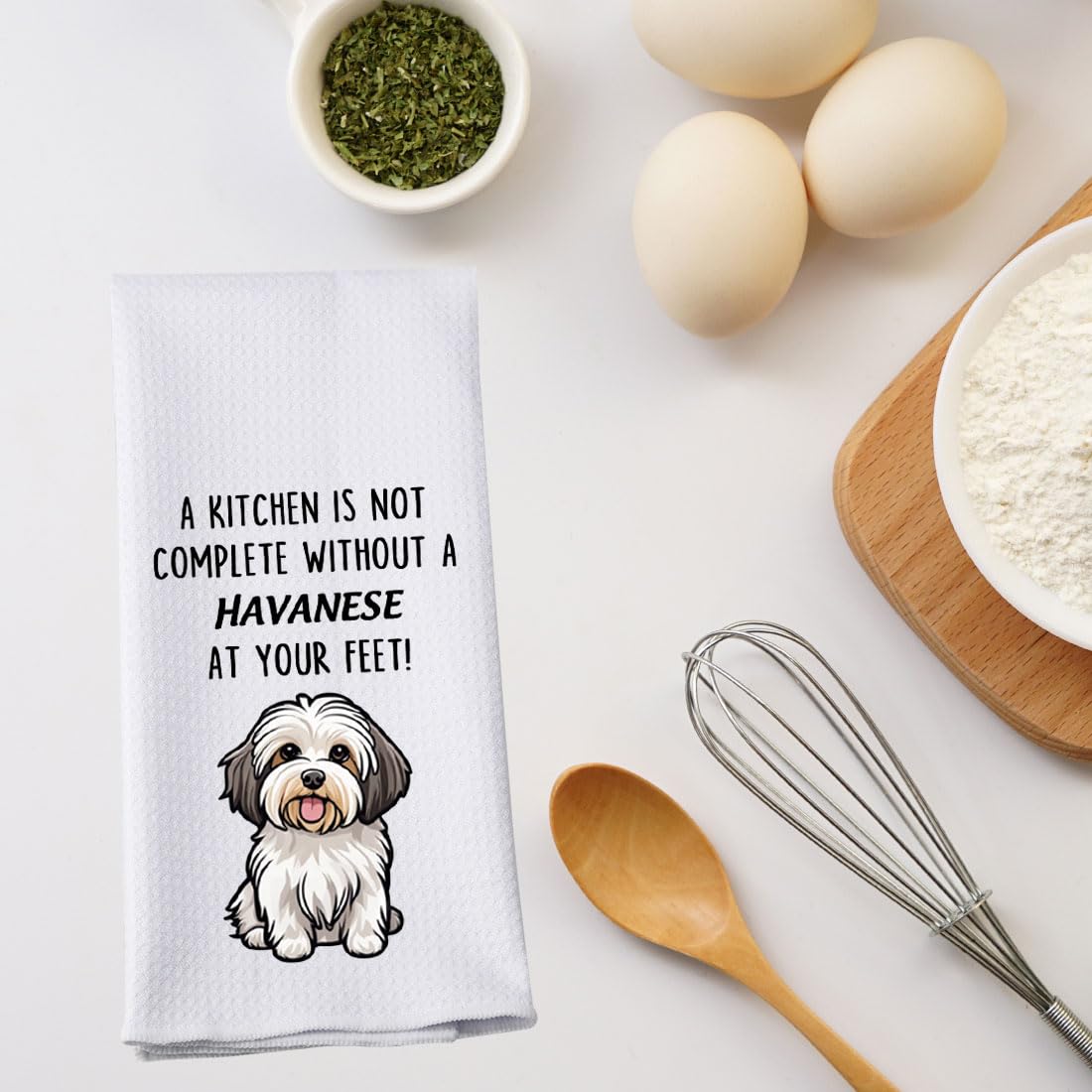 PWHAOO Havanese Kitchen Towel gift ready packaging protects order.