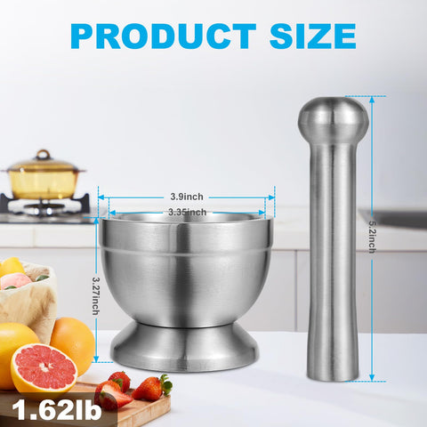 Pwkauka non-slip base mortar and pestle for stable grinding.