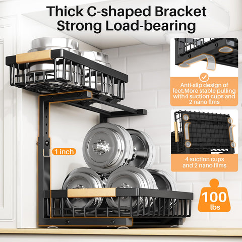 PXRACK C-shape design fits around plumbing to maximize bottom space.