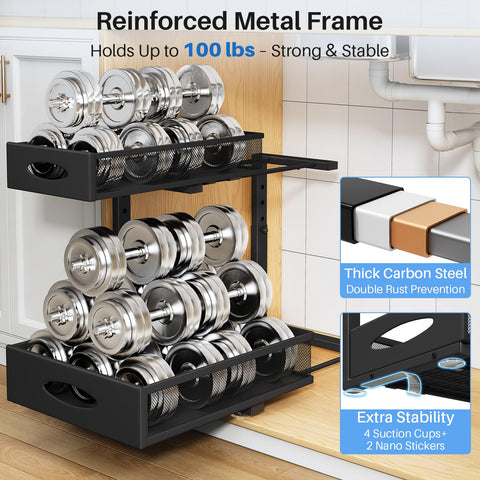 PXRACK 3-inch edge secures tall bottles in place.