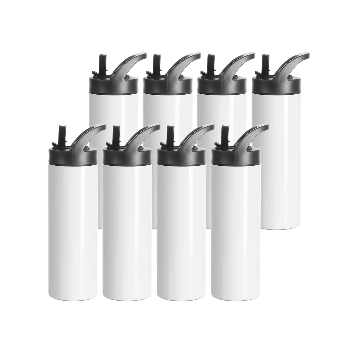 PYD Life 8-pack sublimation tumbler blanks in white with 20oz capacity, ideal for full-wrap designs