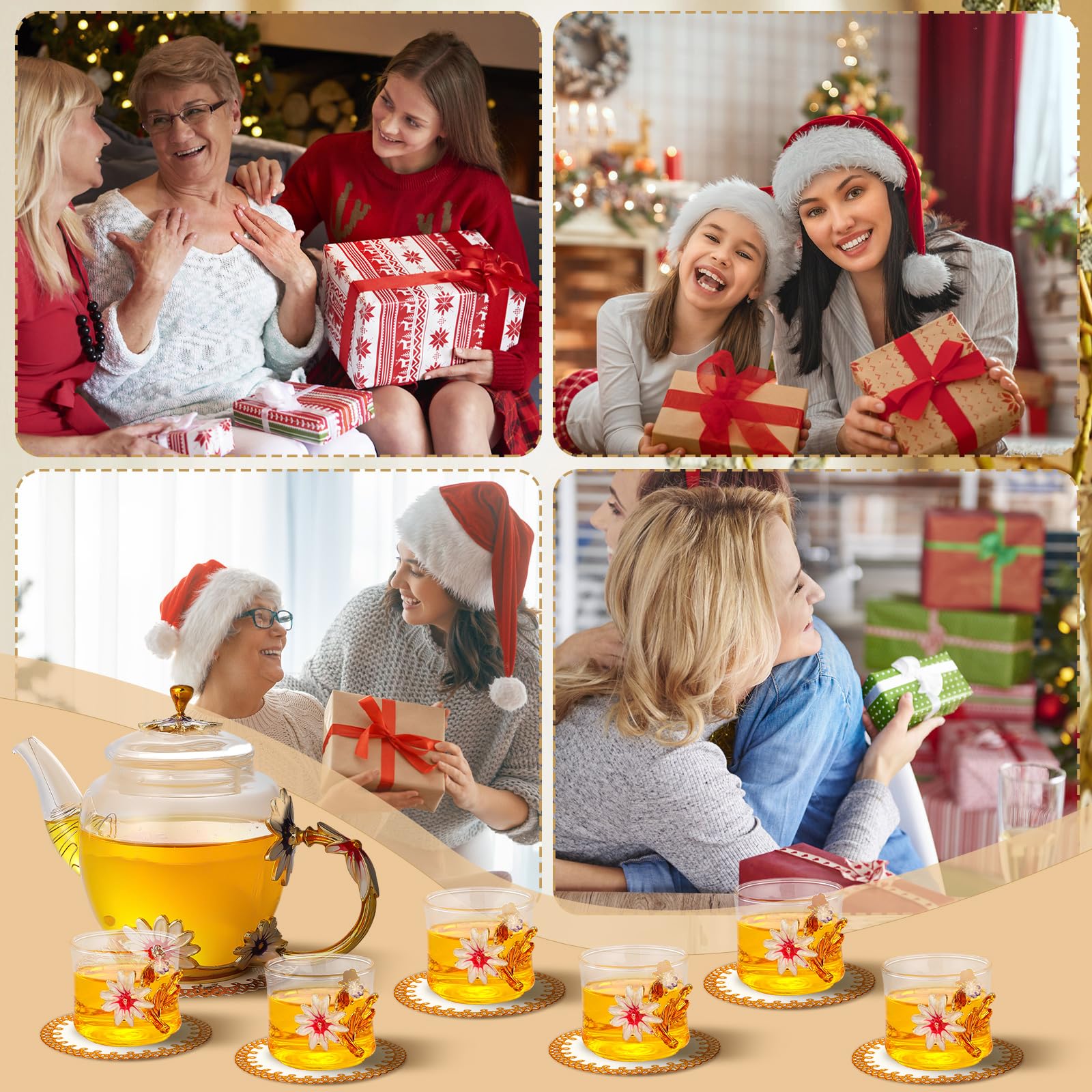 PYQTH floral tea set on dining table ready for family gathering