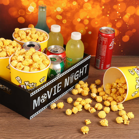 PYQTH Movie Night Tray's raised edges prevent spills and keep drinks steady.