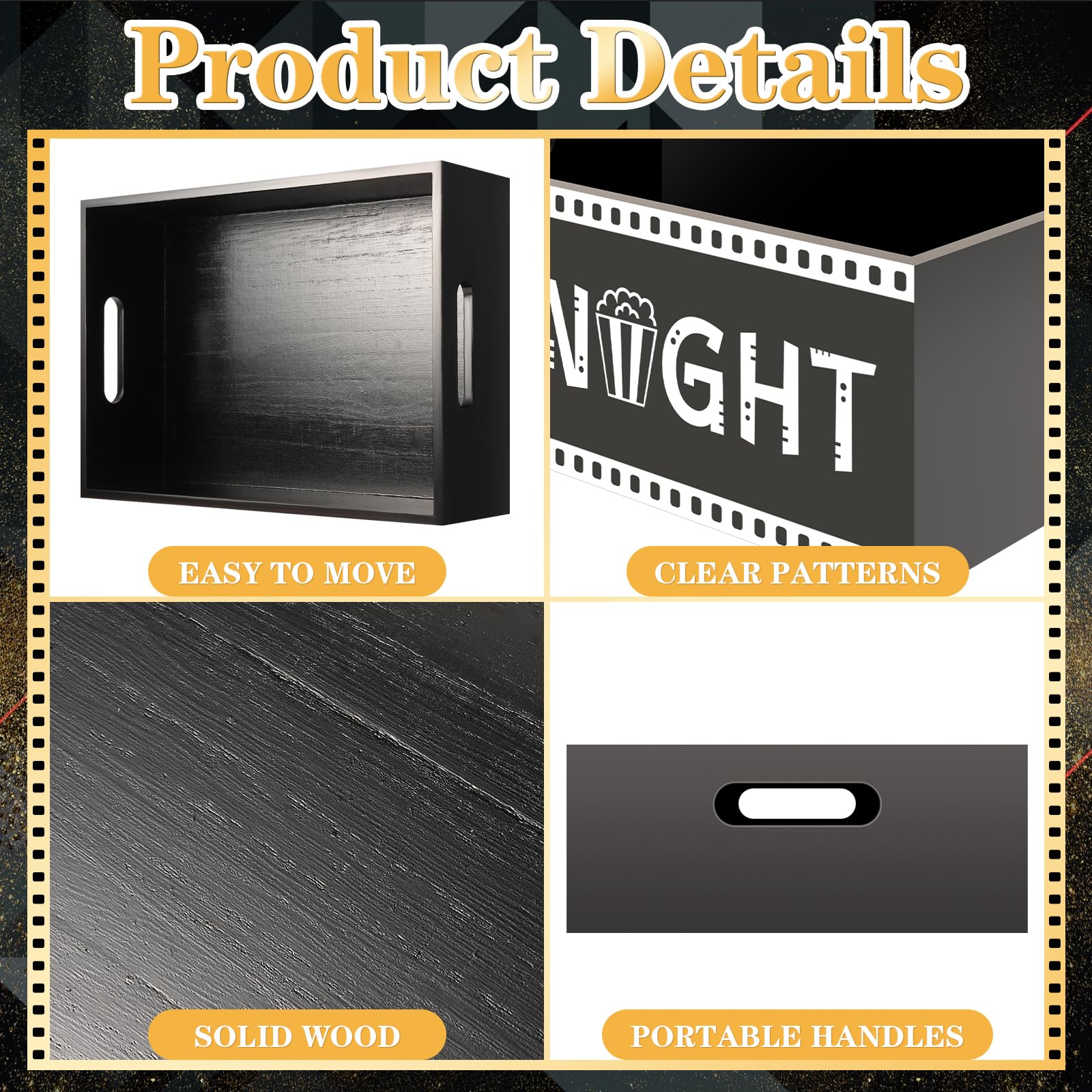PYQTH Movie Night Tray highlights warm wood grain for a cozy, inviting viewing space.