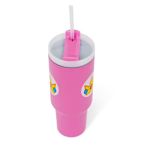 Front view of Princess Peach icon tumbler by Pyramid America