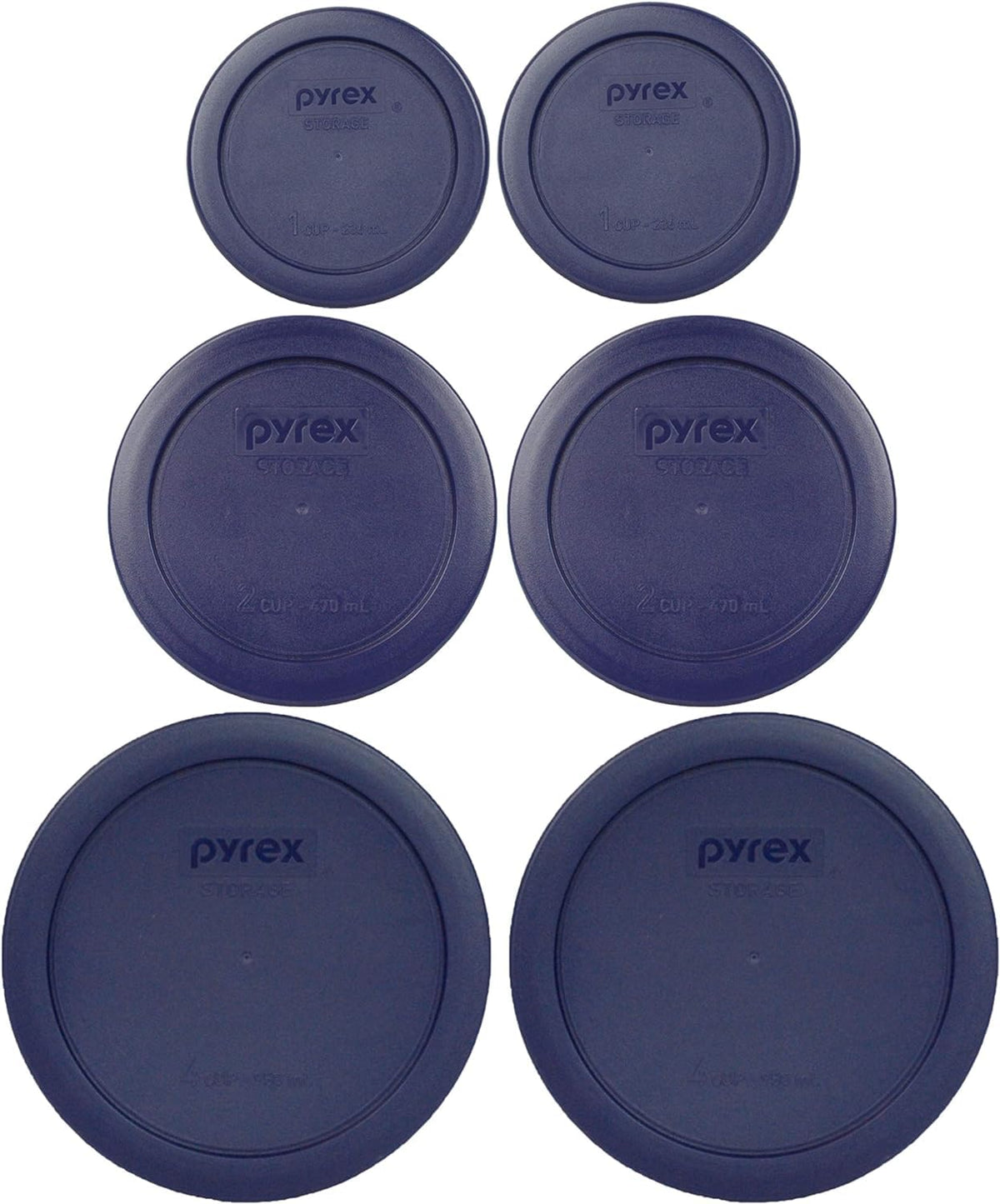 Pyrex 1-cup blue lid securely fits a bowl for fresh leftovers.