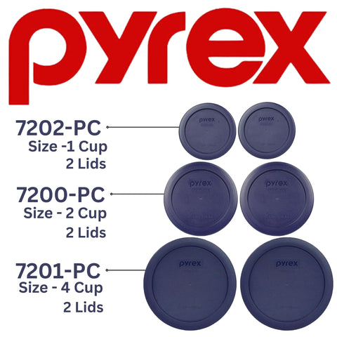 Pyrex 4-cup blue lid keeps larger bowls covered during meal prep.