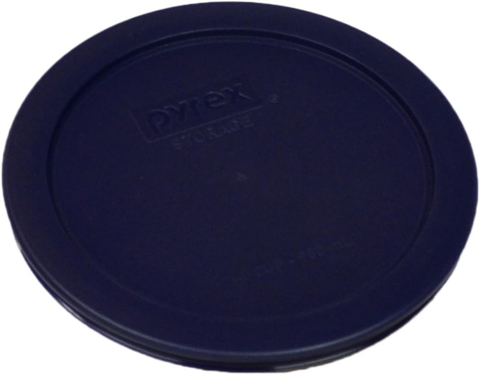 Pyrex 7200-PC blue lid back view ideal for fridge storage and quick cleanup.