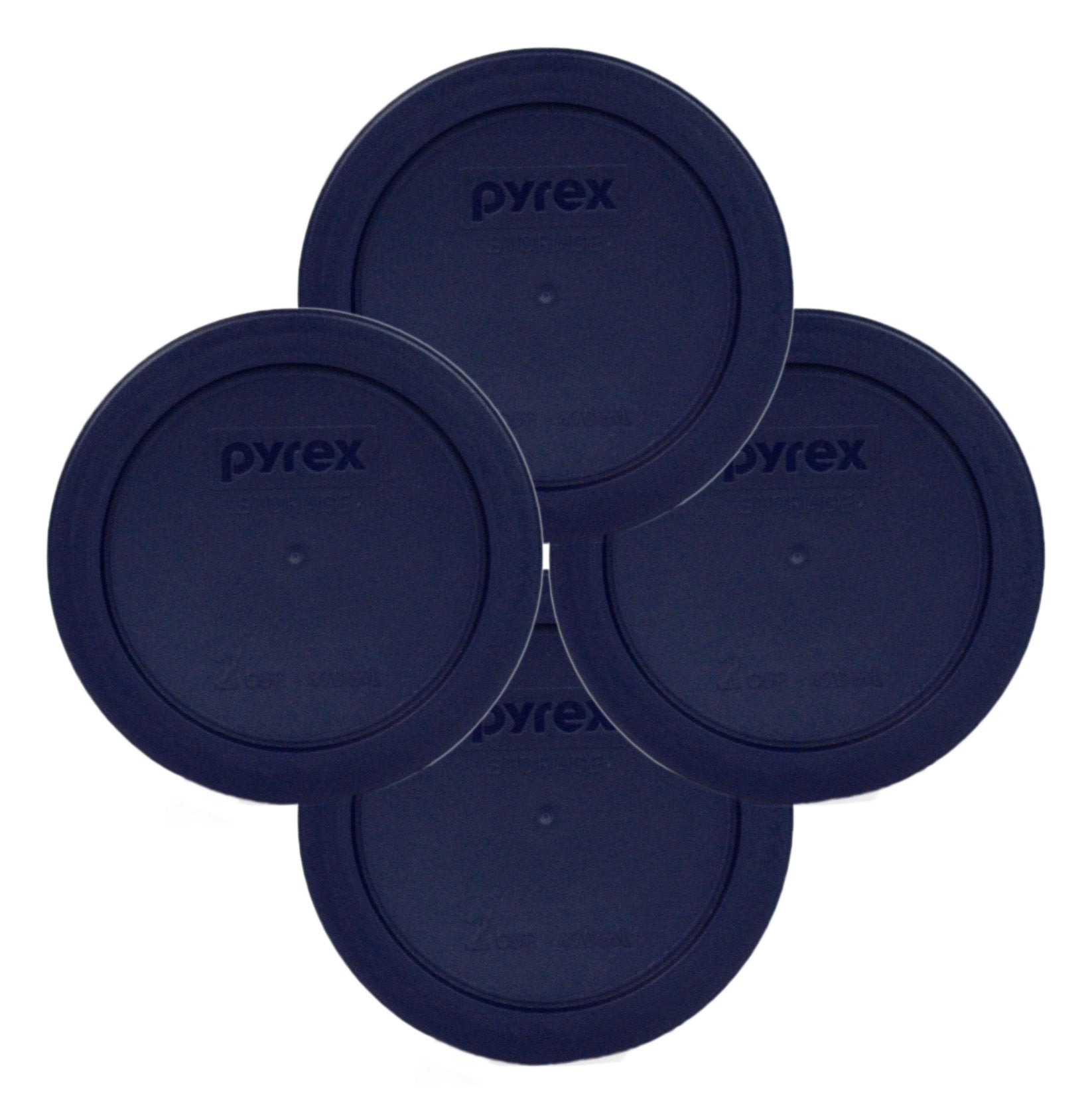 Pyrex 7200-PC blue lid front view for secure-fit replacement with 2-cup bowls.