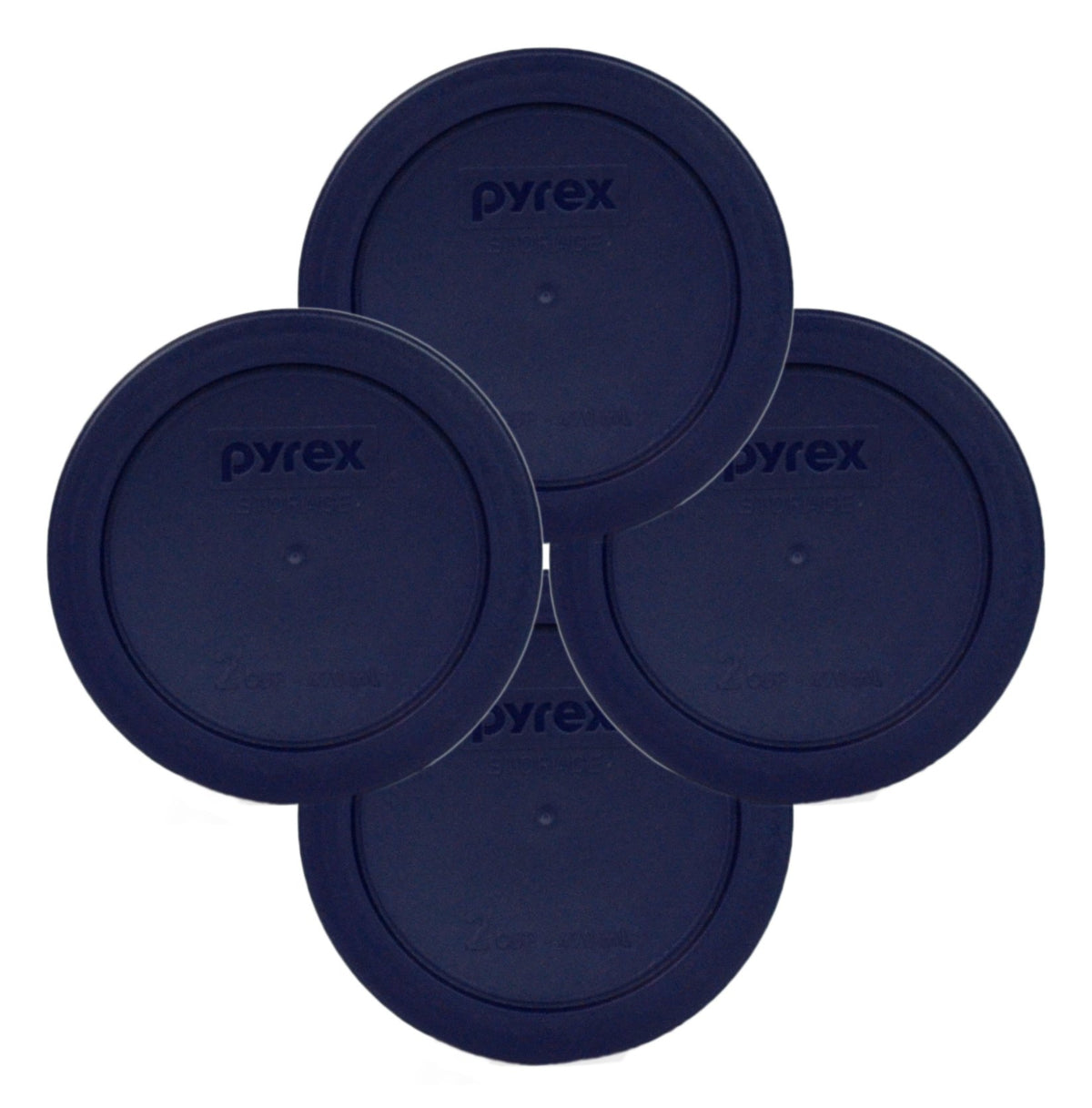 Pyrex 7200-PC blue lid front view for secure-fit replacement with 2-cup bowls.