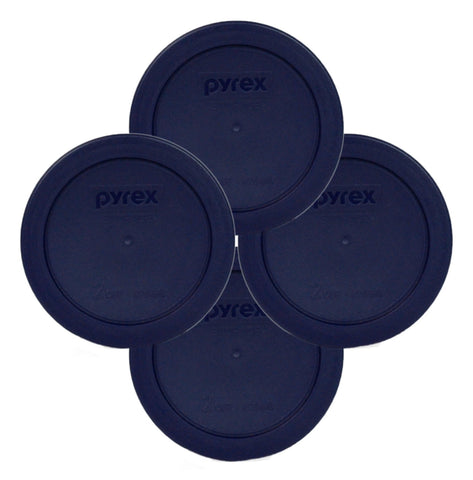 Pyrex 7200-PC blue lid front view for secure-fit replacement with 2-cup bowls.