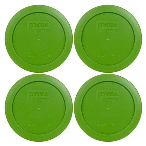 Pyrex 7200-PC lawn green 2-cup lid for fridge storage with a tight seal.