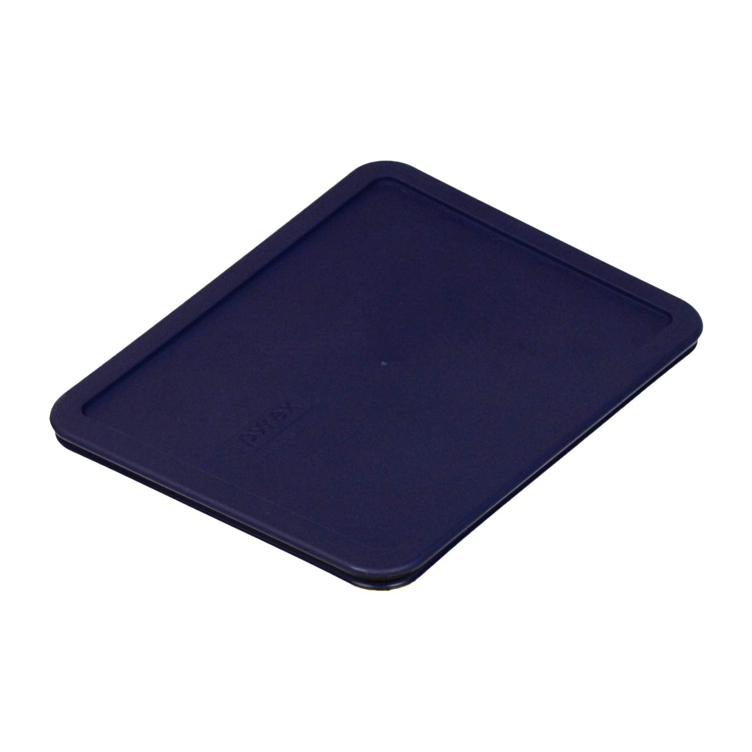 Pyrex 7212 glass dish with dark blue lid on, perfect for leftovers
