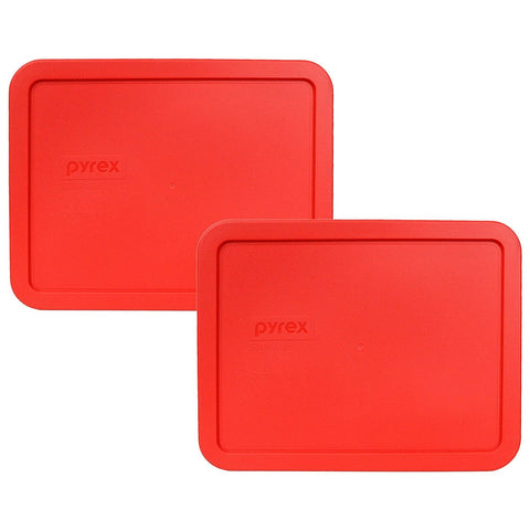 Pyrex 7212-PC red lid, front view, BPA-free and microwave-safe.